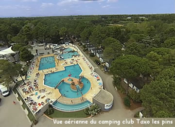 Vue aérienne du camping clu de Taxo les Pins